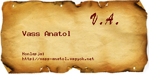 Vass Anatol névjegykártya